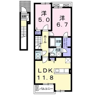 エアリーガーデンB【2階】の間取り