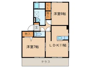 ハイムフロ-ラ【1階】の間取り
