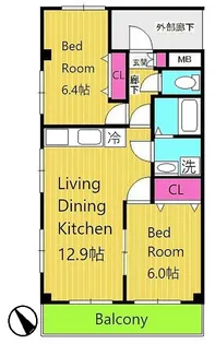 レーベンシュロス生田【2階】の間取り