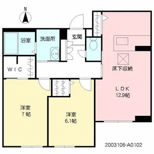 クアトロディーオガーデン A棟【1階】の間取り