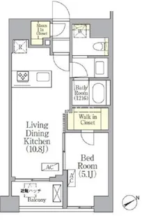 SOLASIA residence京橋【8階】の間取り