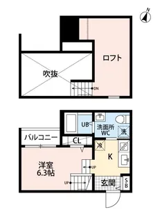 LaLuce黒髪(ラルーチェ)【2階】の間取り