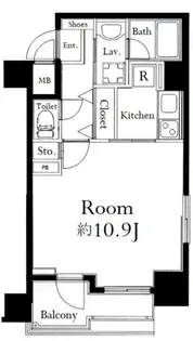 グランド・ガーラ麻布十番【10階】の間取り