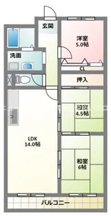 コスモスハイツ【1階】の間取り