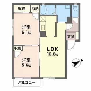 メゾンドールB【2階】の間取り