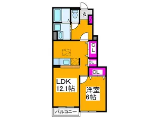 プリムロ-ズT・K B【1階】の間取り