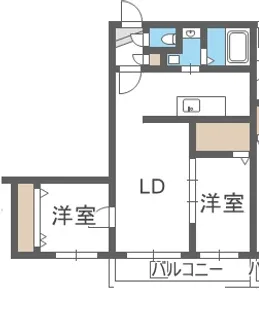 ビッグレジデンス白石II【3階】の間取り