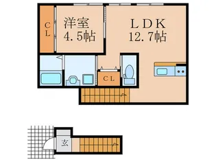 (仮)行橋アパート A棟【2階】の間取り