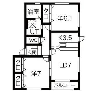 水沢ステーションアベニューII E棟【2階】の間取り