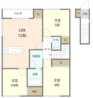 イーストブルーB【2階】の間取り