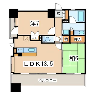 グリーン・ウッド郡山【4階】の間取り