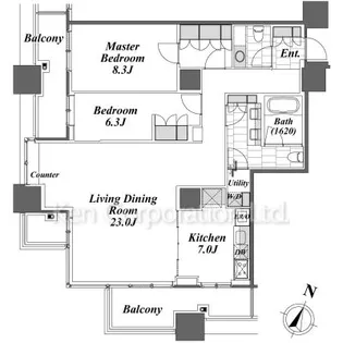 パークアクシス青山一丁目タワー【22階】の間取り