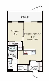 KUZE市川【3階】の間取り