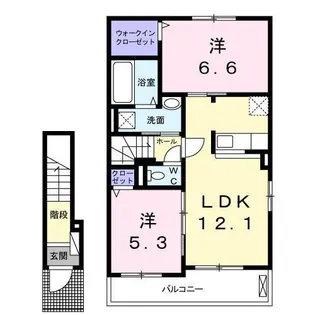 メゾンフルール II【2階】の間取り