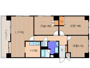 アルファスクエア円山【2階】の間取り
