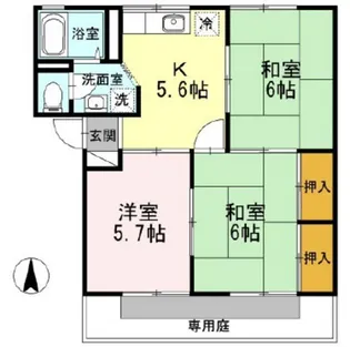 ノーブル清水 B棟【1階】の間取り