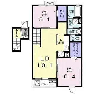 メゾン ド ロチェス【4階】の間取り