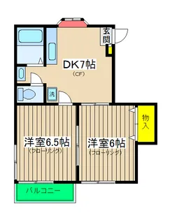 ウィスタリアハイツB【2階】の間取り
