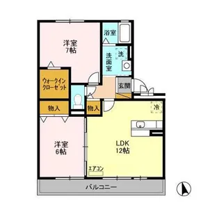 ヒルサイドコート参番館【2階】の間取り