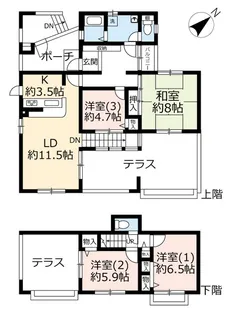 URグリーンヒルズ東山台【1階】の間取り