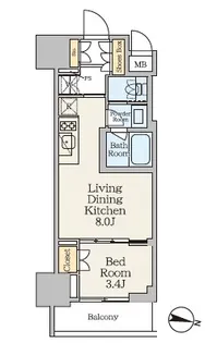 クレストコート池上【10階】の間取り