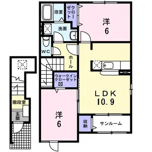 ファミール ハウスV B【2階】の間取り
