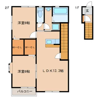 カーサ・フィオーレ【2階】の間取り