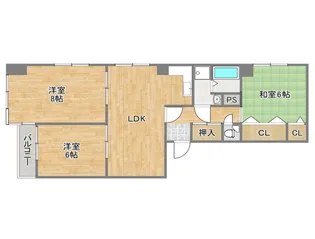 エンドウハイツ【5階】の間取り