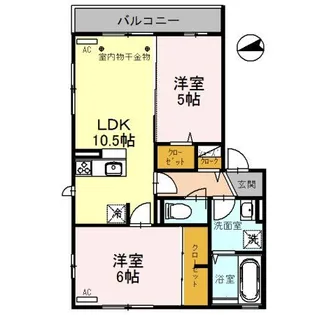 セジュール峯【3階】の間取り