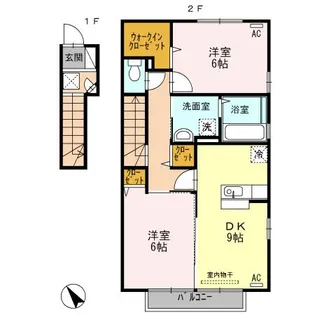 ウイングコート赤坂【2階】の間取り