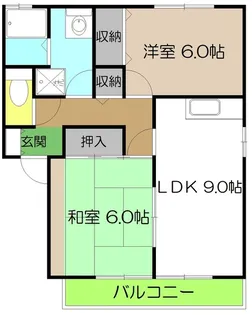 グリーンハイツ東久万【1階】の間取り