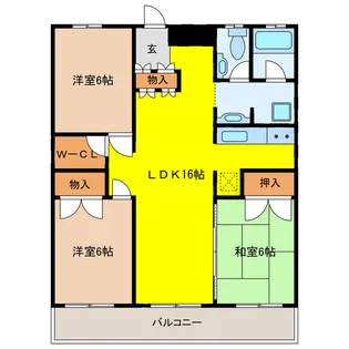 ナガラアンクレー【5階】の間取り