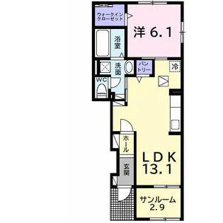 サウス ヴィラI【1階】の間取り