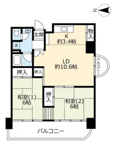 UR武庫川【14階】の間取り