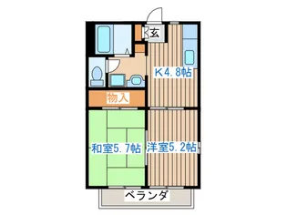 ファミールオリーブB【1階】の間取り