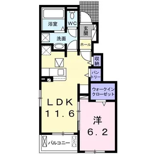 カーサ・デル・ソーレ【1階】の間取り