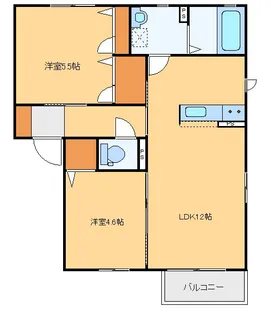 ハートレーベンA【1階】の間取り