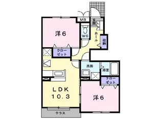 ポートレーゼ【1階】の間取り