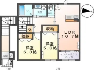 S’sコーポII【2階】の間取り