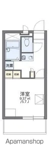 レオパレスクリア神野【1階】の間取り