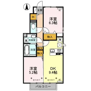 プラウド ヴィラ B【1階】の間取り