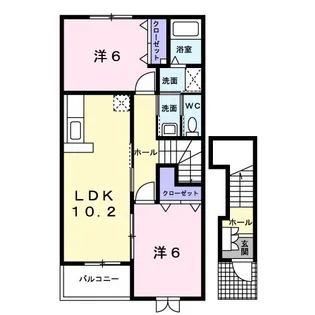 リヴ ラフィネB【2階】の間取り