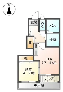 エムズ サンティエ【1階】の間取り