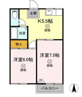 サンシャイン雄町 B棟【2階】の間取り