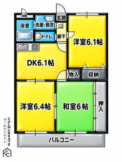 プレジデント2002【3階】の間取り