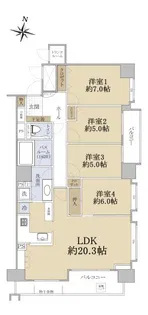 エクセルシオール植物園【8階】の間取り