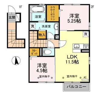 カーサフルール【2階】の間取り