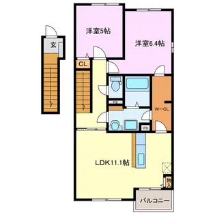 ローズアロー【2階】の間取り