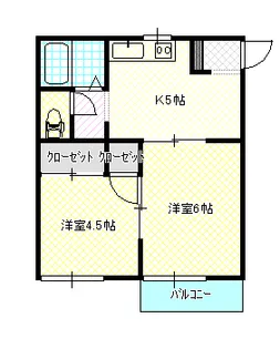 岡山県岡山市中区湊【アパート】の間取り