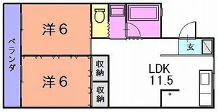グリーンヒルハイツ【4階】の間取り